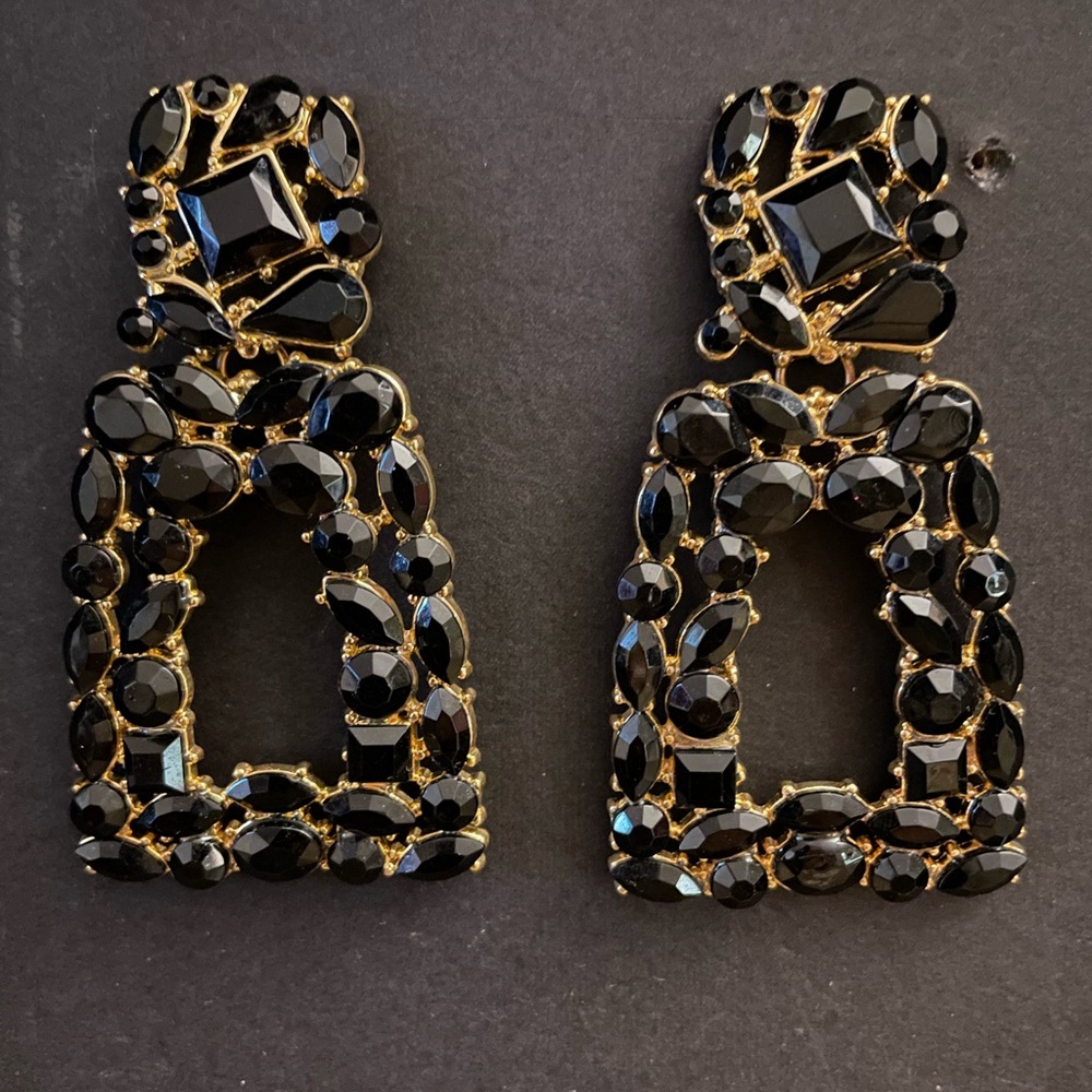 Elegant Rhinestone Rectangle Dangle Earrings for Women